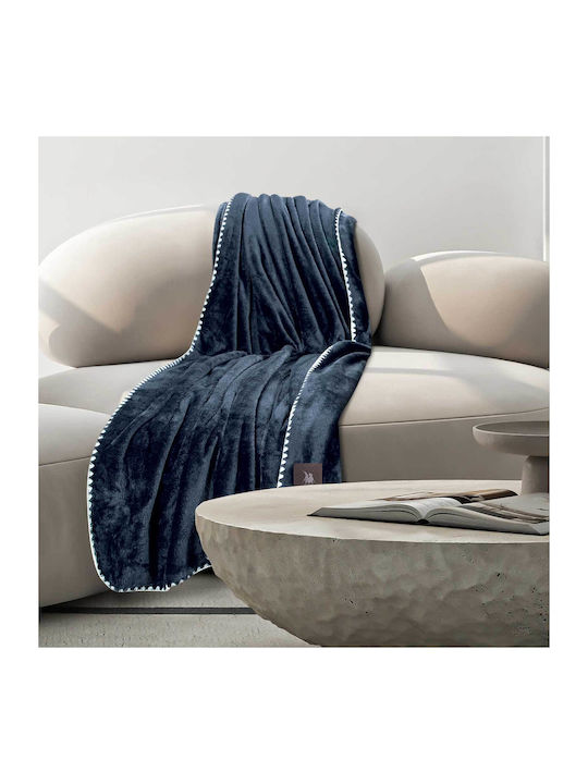Das Home 4442 Fleece Blanket Sofa 130x170cm Royal Blue
