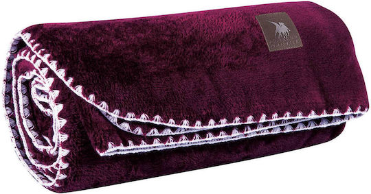 Das Home 4440 Fleece Blanket Sofa 130x170cm Burgundy