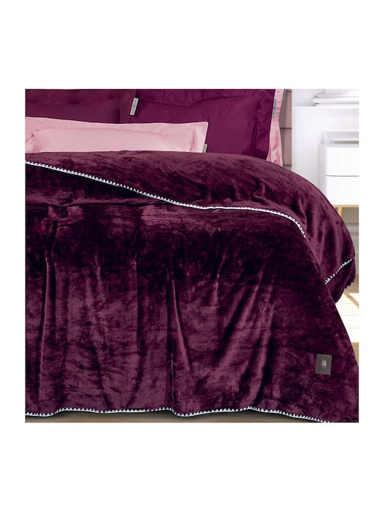 Greenwich Polo Club 4440 Fleece Blanket Single 170x240cm Burgundy