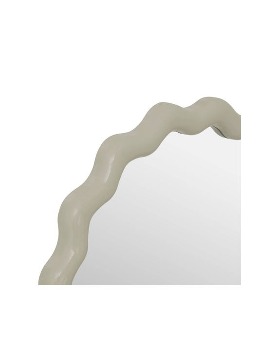 Atmosphera Oglindă De Perete Wavy Cu Cadru Din Plastic Bej Diametru 50cm