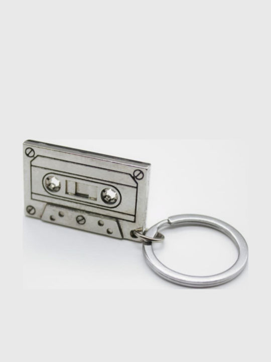 Keychain Music Cassette Tape Player Silver Molfs