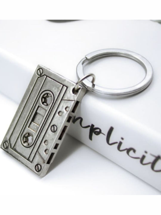 Keychain Music Cassette Tape Player Silver Molfs