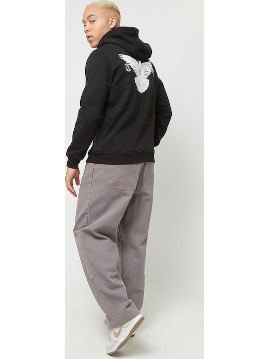 Damen Sweatshirt Kapuzen Black