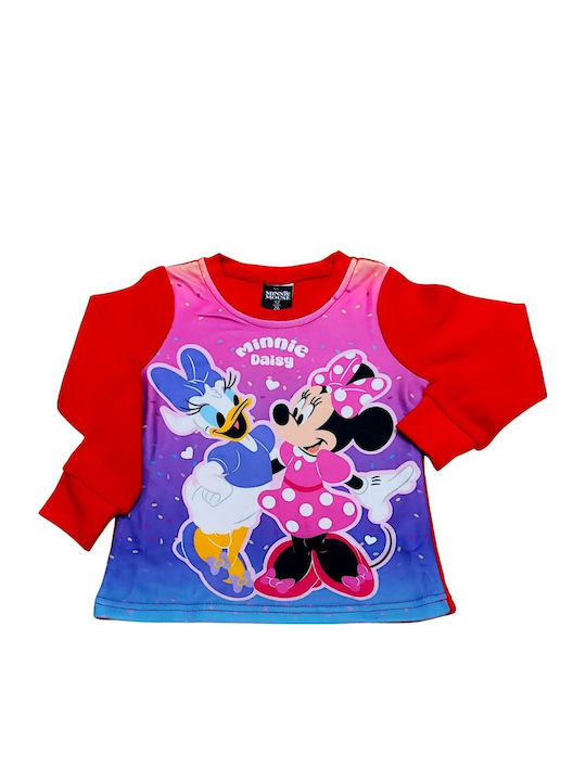 Disney Kinder Schlafanzug Winterlich Fleece Red Minnie