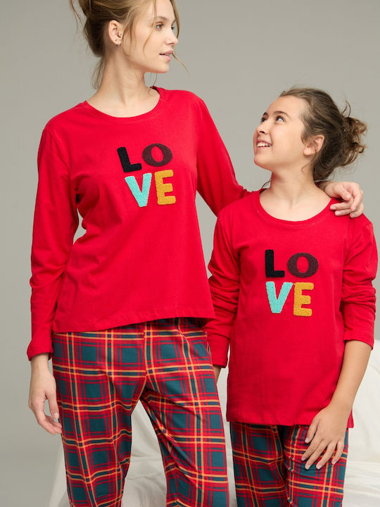 Sexen Pijama pentru copii De iarnă Din bumbac Red