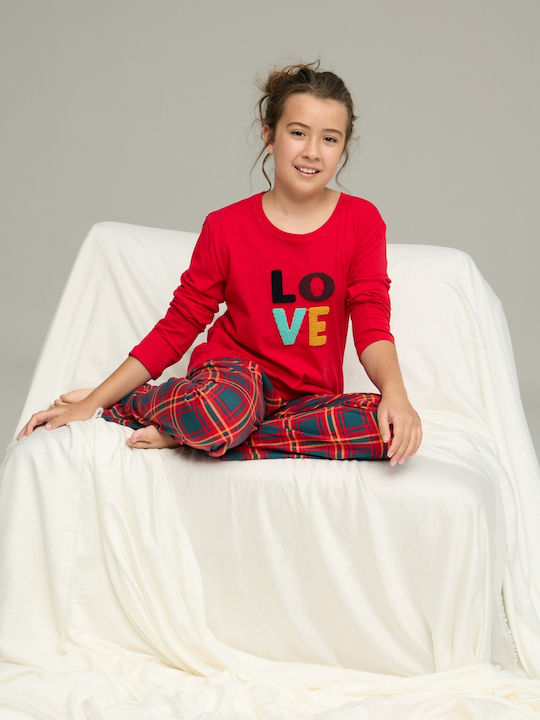 Sexen Pijama pentru copii De iarnă Din bumbac Red