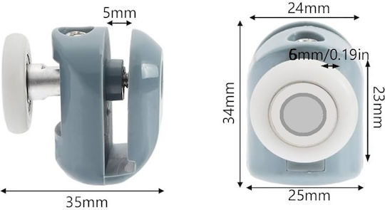 Cabin Shower Roller 23mm Hs001 Upper Cabin Shower Roller 23mm Hs001 Upper