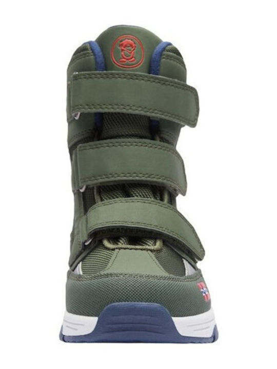 Kids Snow Boots with Velcro Green