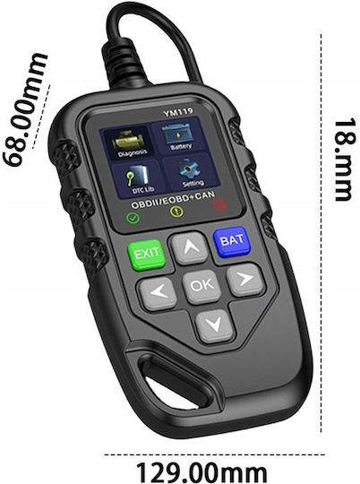 Tester Diagnoză Auto Obd2 Zola Citește Șterge Coduri de Eroare Ecran Lcd 12.9 X 6.8 X 1.8 Cm
