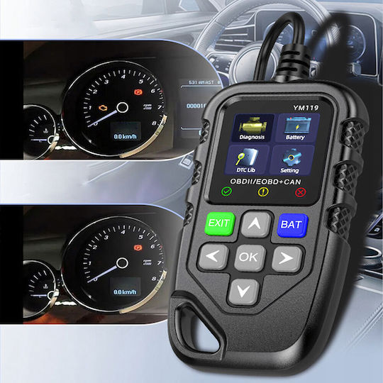 Tester Diagnoză Auto Obd2 Zola Citește Șterge Coduri de Eroare Ecran Lcd 12.9 X 6.8 X 1.8 Cm