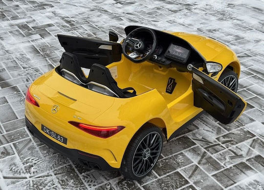 Mercedes AMG SL63 Două Locuri Cu Telecomandă Licențiat 12 Volți Galben