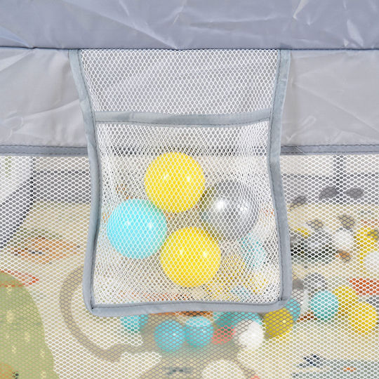 Cangaroo Park with Mattress Gray 120x120cm