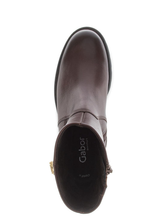 Leder Stiefeletten Damen Braun