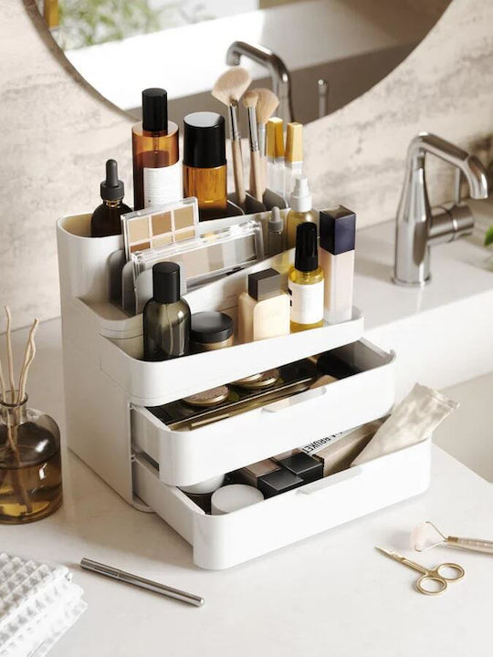 Umbra Glam Large Cosmetics Organizer with Drawers & Dividers White 27x25x18cm