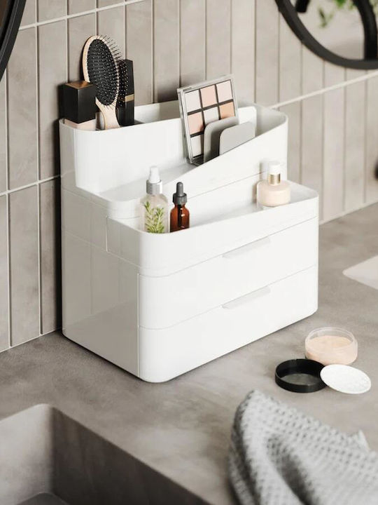Umbra Glam Large Cosmetics Organizer with Drawers & Dividers White 27x25x18cm