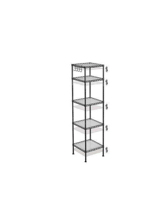 Bookcase Black 30x30x123.5cm