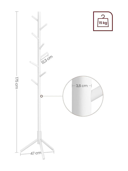 Entry Furniture with Hanger White 47x3.8x175cm