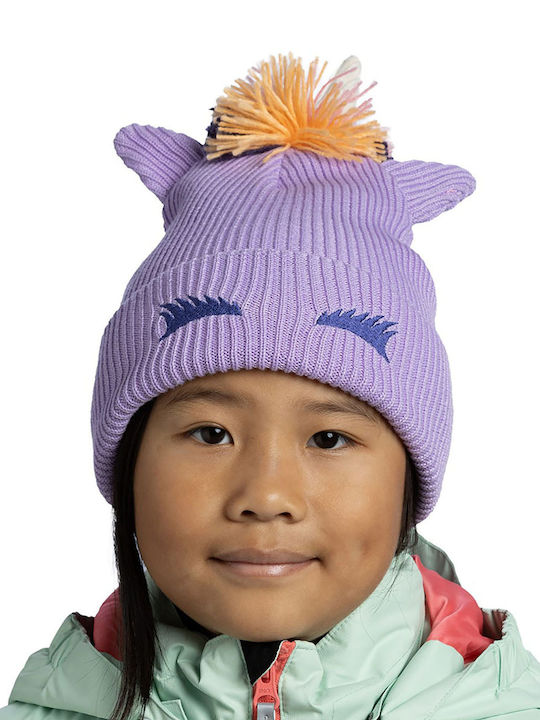 Kids Beanie Knitted Purple