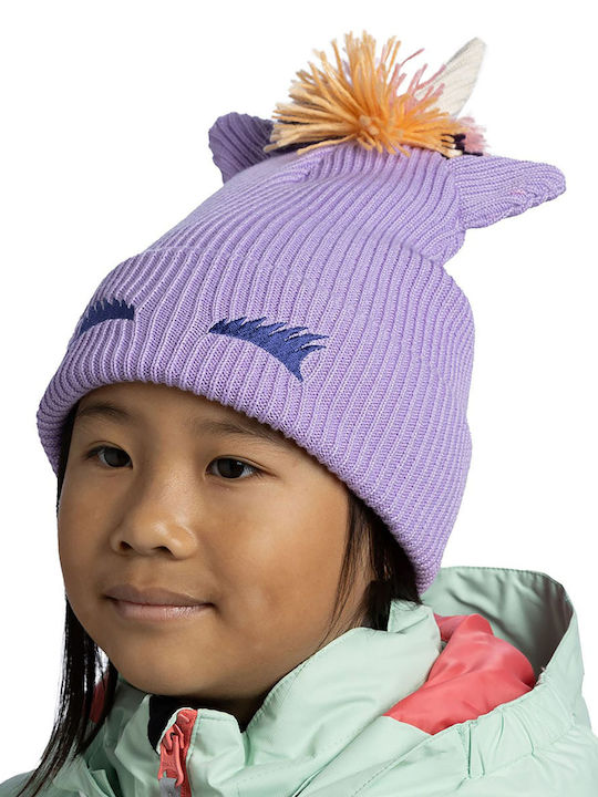 Kids Beanie Knitted Purple