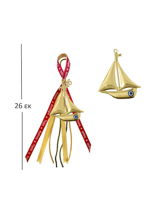 Tatu Moyo Handgefertigt Hängend Glücksbringer Boot Gold 2026 26cm 1Stück