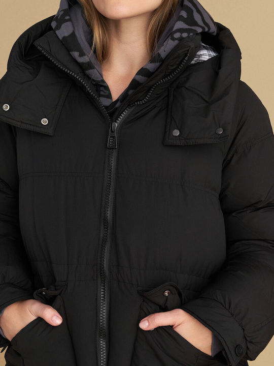 Kurze Damenjacke Für Winter Schwarz