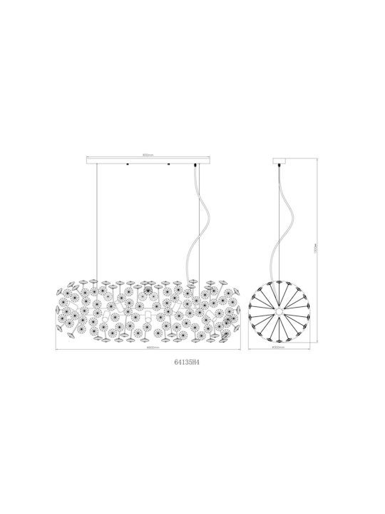 Globo Lighting Chandelier Transparent 64135H4