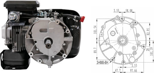 Zongshen 196cc 6.5hp Maximă Rotații 3600rpm Ax Vertical (Rezervor 0.6lt)
