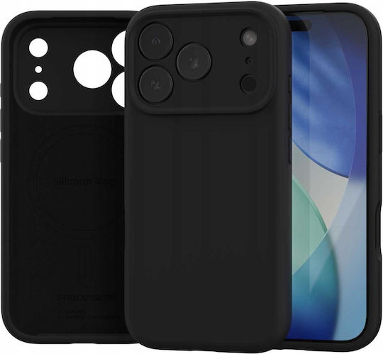 Spacecase Silicone Umschlag Rückseite Silikon Schwarz (iPhone 17 Pro)