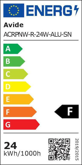 Avide Στρογγυλό Χωνευτό LED Panel 24W με Φυσικό Λευκό Φως 4000K