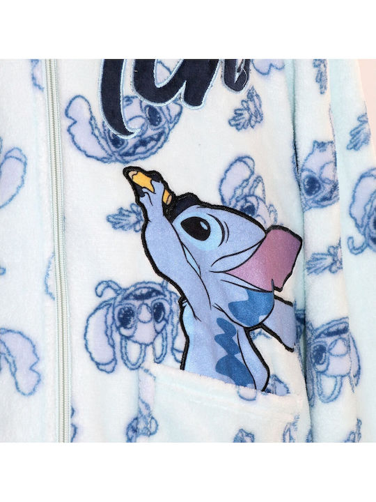 Disney Χειμερινή Γυναικεία Ρόμπα Ανοιχτό Μπλε Lilo & Stitch