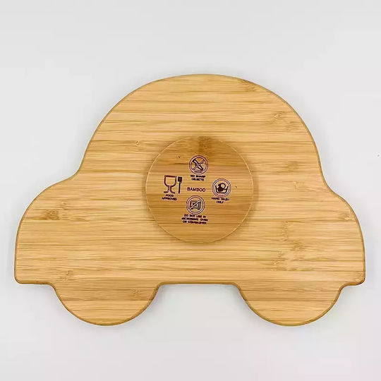 Pandaboo Baby Food Plate made of Bamboo Orange