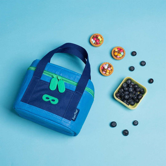 Super Petit School Insulated Snack Bag Blue 16.5x15x20cm