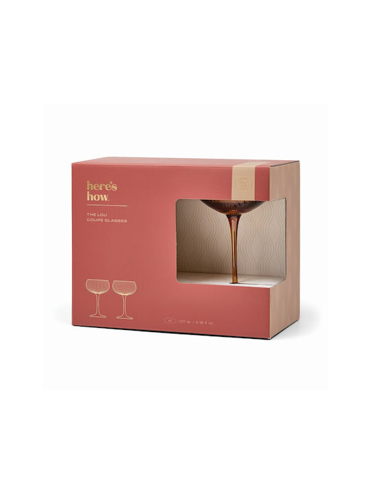 Here's How Set of Glasses White Wine / Cocktail/Drinking / Whiskey made of Glass in Honey Color Stemmed 177ml 2pcs