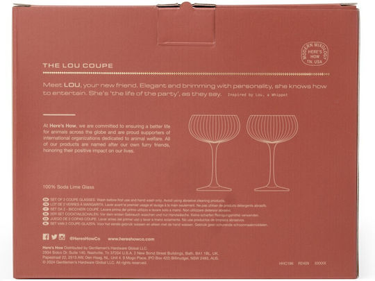 Here's How Set Pahare Șampanie / Cocktail Cu Picior Din Sticlă Galben Miere 177ml 2 Bucăți