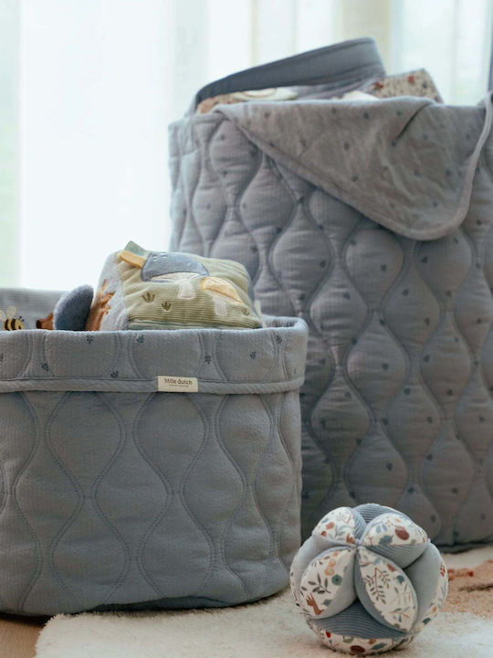 Little Dutch Fabric Storage Basket Blue 35x35x45cm