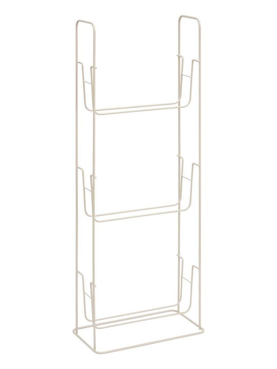 5Five Floor Bathroom Shelf Metallic with 3 Shelves 28.9x16x289cm Beige