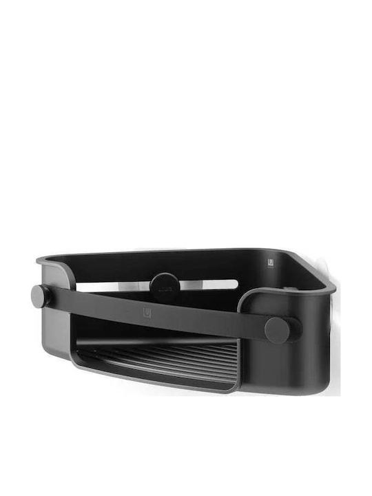 Umbra Flex Ъглов Стенен Рафт за баня Пластмасен Черна