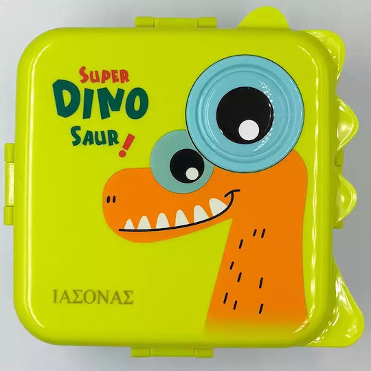 Pandaboo Plastic Kids' Food Container Dinosaurs Green