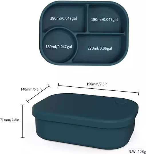 Pandaboo Cutie De Prânz Din Silicon Portocalie Cu Compartimente
