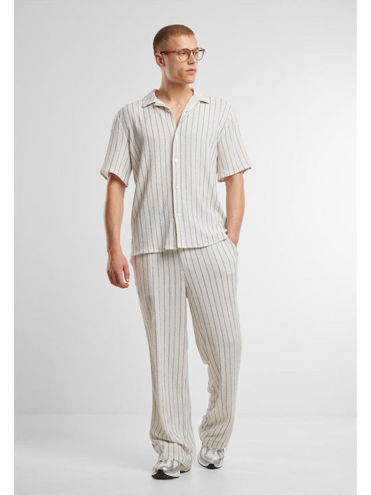 Κοντομάνικο Πουκάμισο Ριγέ Offwhite, Black