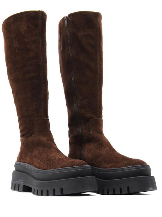 Steve Madden Chipp Γυναικείες Μπότες Καφέ Steve Madden Chipp Γυναικείες Μπότες Καφέ