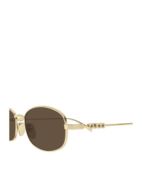 Gucci Unisex Sonnenbrille mit Gold Metall Gestell und Braun Linse GG1940S 002