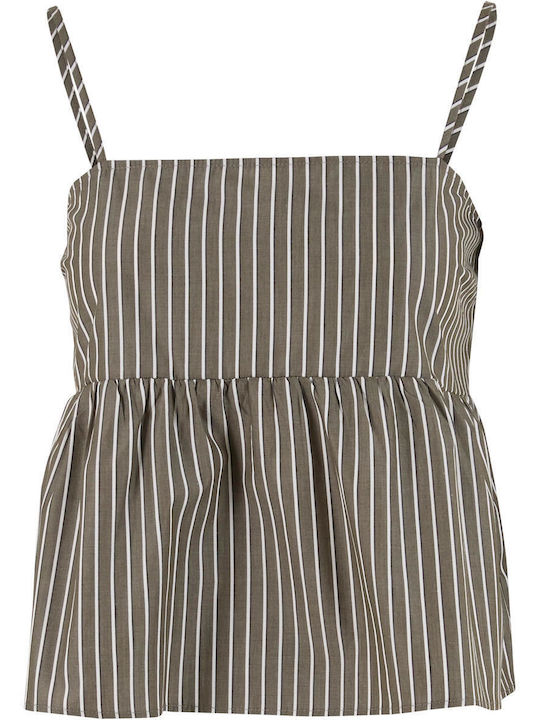 Women's Lingerie Top Striped Olive/white