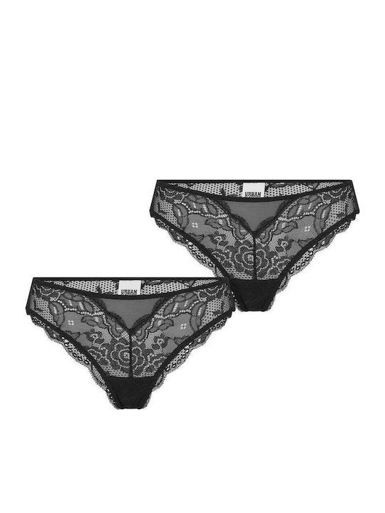 Femei Brazilia 2Pack cu Dantelă Black