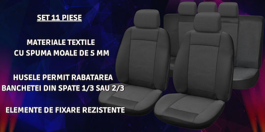 Smartic Set Spătare Auto 11buc Negru