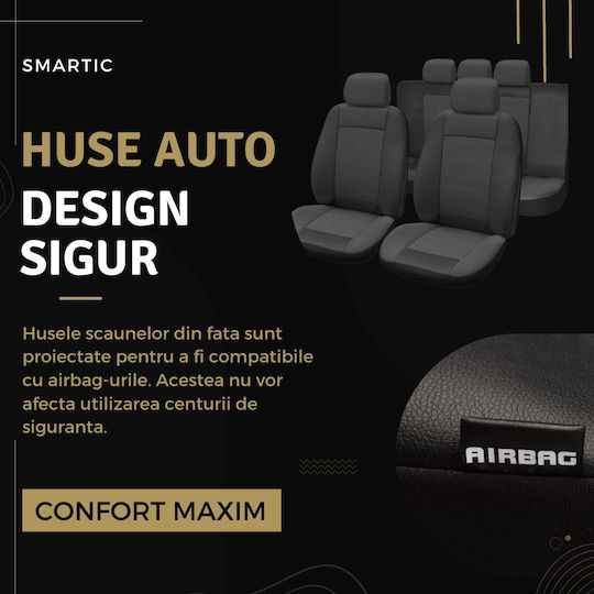 Smartic Set Spătare Auto 11buc Negru