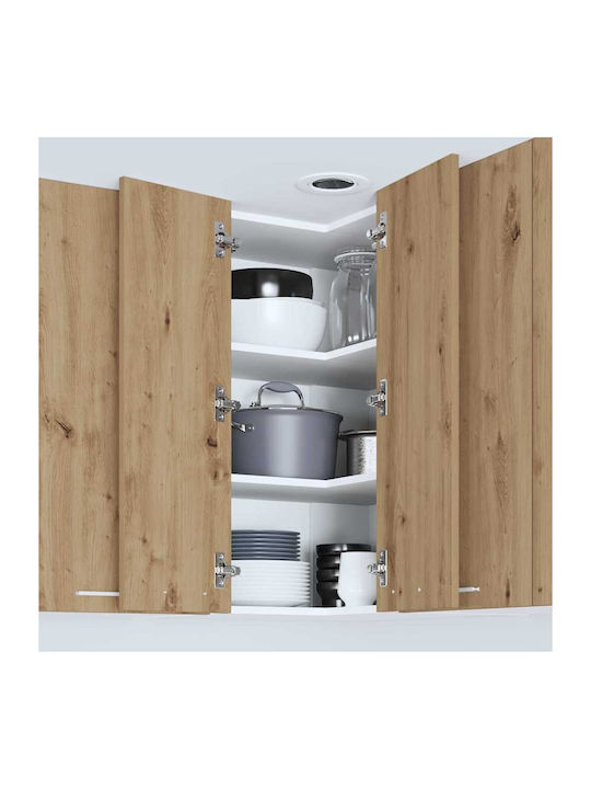 Cabinet Wall Χειροποίητη Δρυς Και Λευκό 57x57x80cm