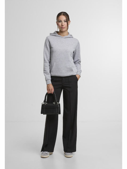 Lang Damen Sweatshirt Kapuzen Heathergrey