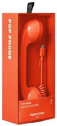 Native Union Pop Phone Alarm Usb-c Ακουτικό Τηλεφώνου Υψηλής Ποιότητας Μικρόφωνο Ακουστκό Κοκκινο Nu-pop-p-ard