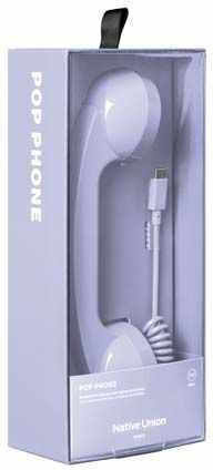 Native Union Pop Phone Alarm Usb-c Ακουτικό Τηλεφώνου Υψηλής Ποιότητας Μικρόφωνο Ακουστκό Azur Μωβ Nu-pop-p-azr
